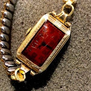 Elgin Ladies 1935 10k Gold Fill Art Deco 15 Jewels Tank Watch Runs